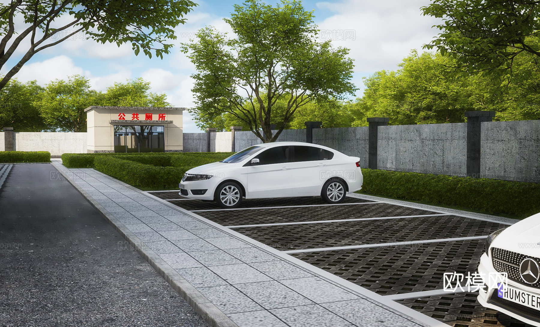 现代厕所建筑3d模型