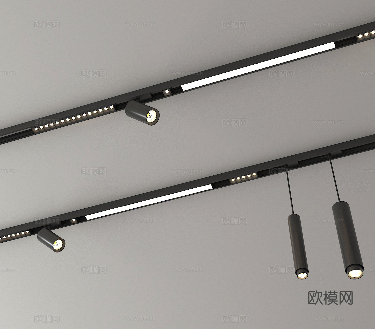 射灯 筒灯 轨道射灯3d模型