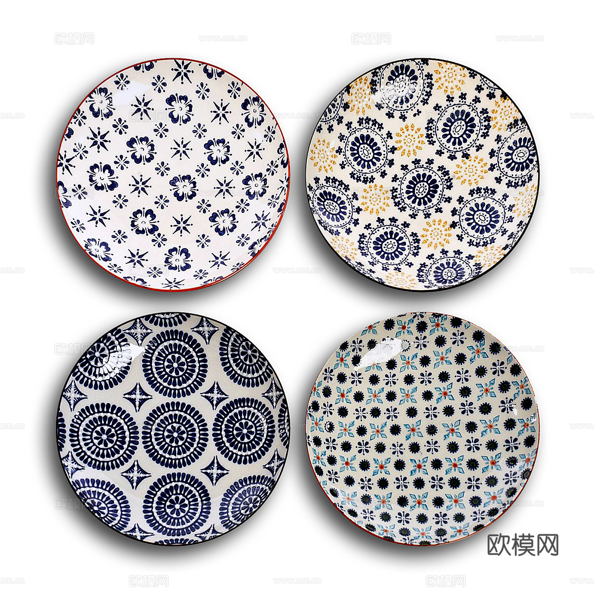 盘子墙饰 圆盘装饰su模型