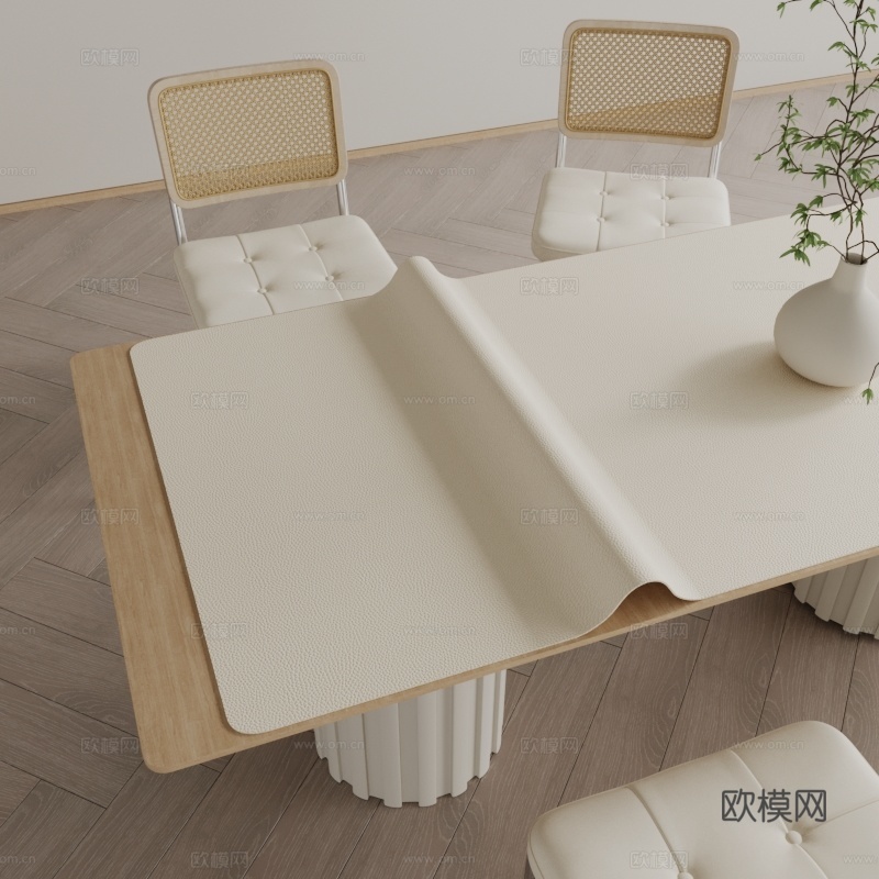 现代奶油餐桌垫3d模型