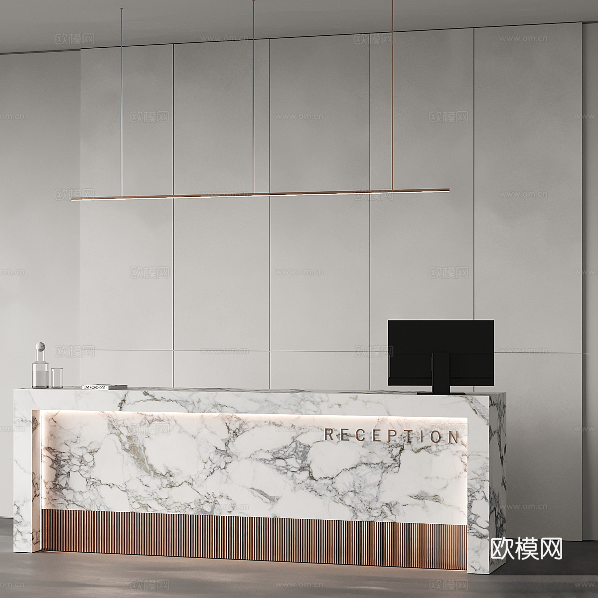 前台背景墙3d模型