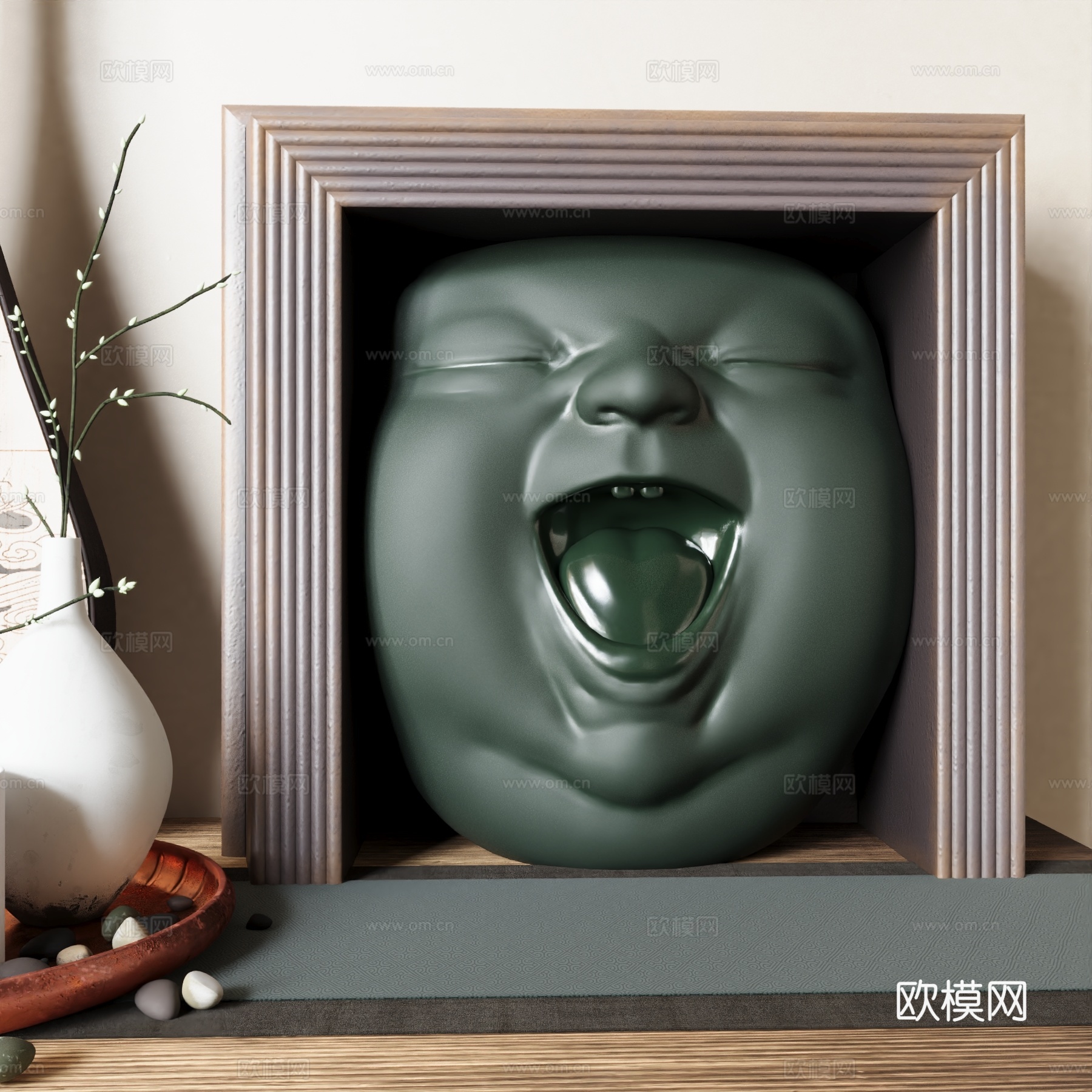 现代雕塑摆件 抽象雕塑 贪欲之壶su模型
