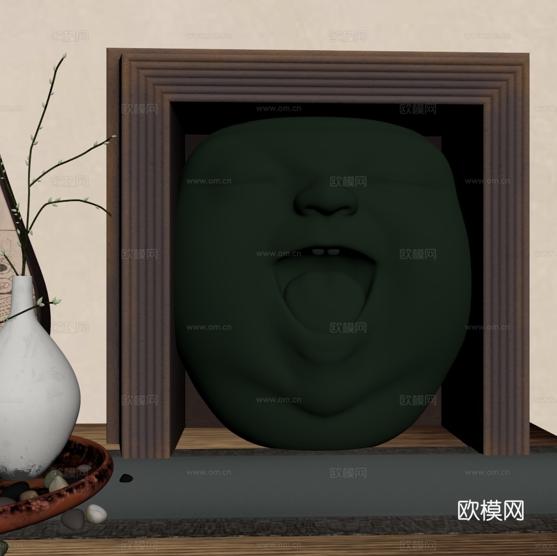 现代雕塑摆件 抽象雕塑 贪欲之壶su模型