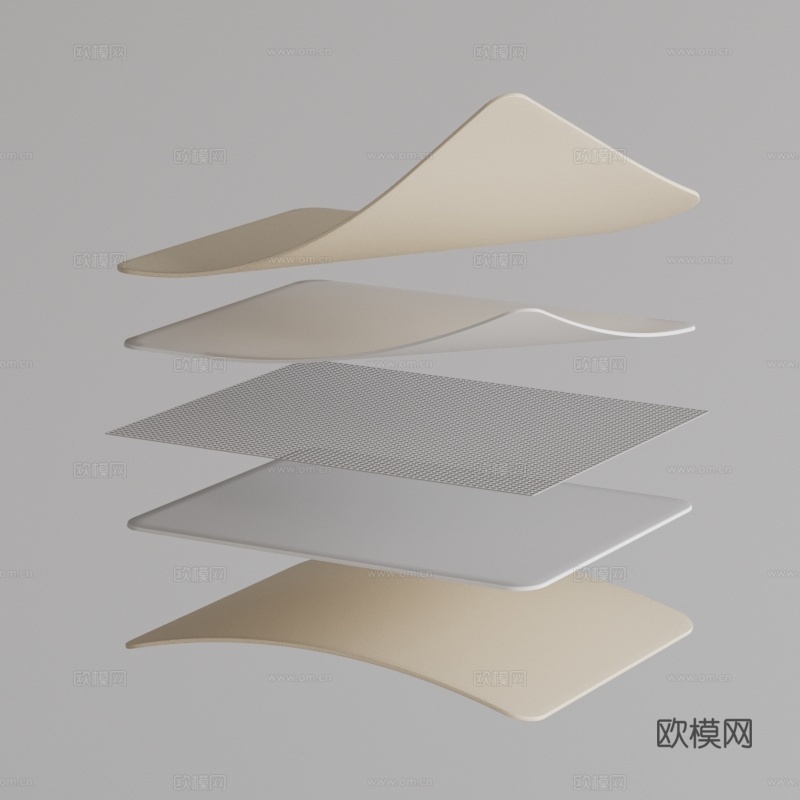 现代奶油餐桌垫3d模型
