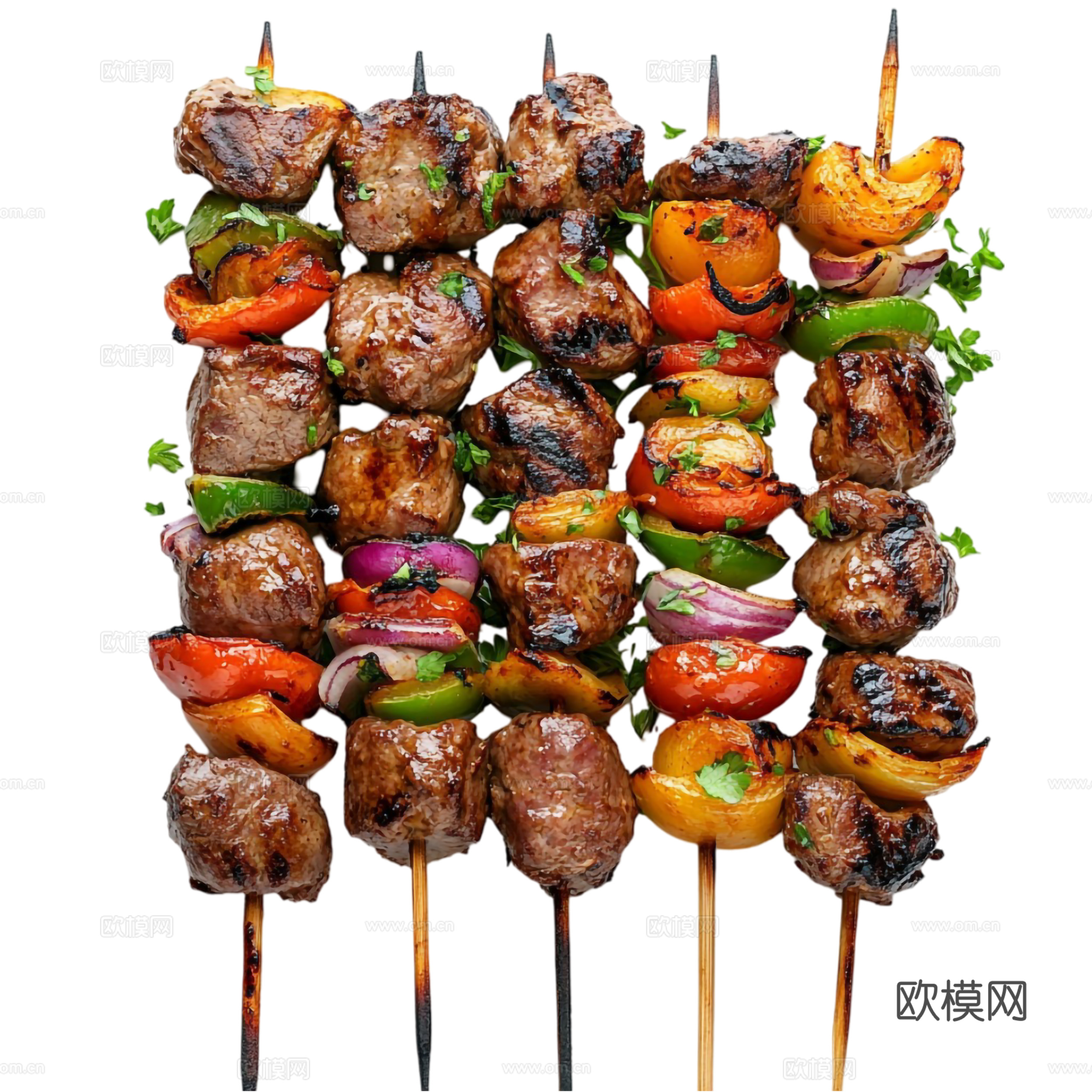 免抠烤串 烤牛肉串 烧烤 羊肉串 肉串