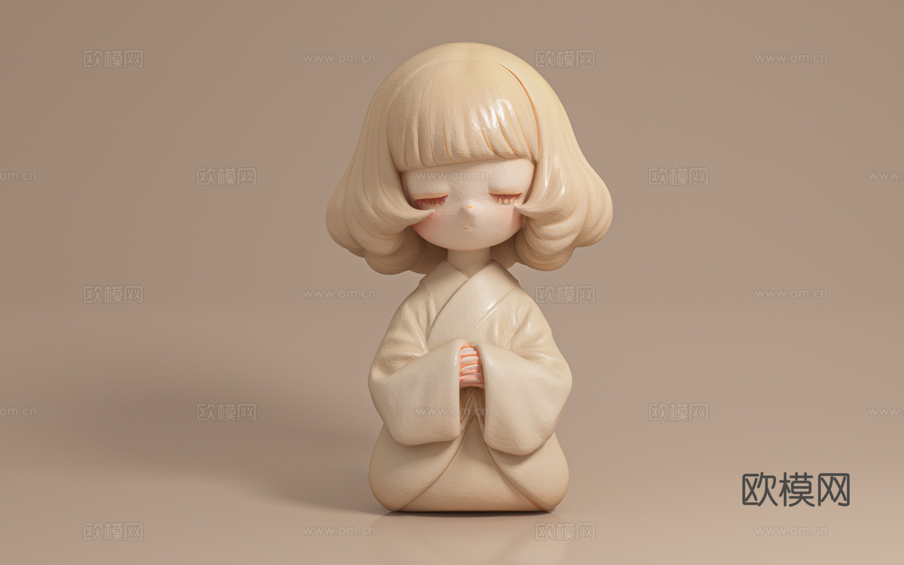 女孩 人物 摆件 雕像 玩偶 创意 装饰 艺术装置 饰品 道3d模型