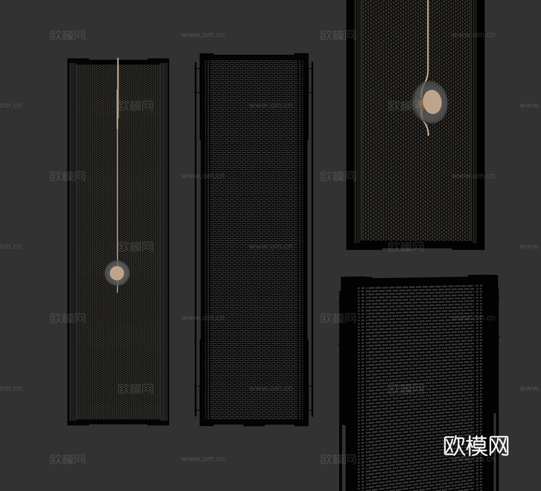 现代金属屏风隔断金属网屏风su模型