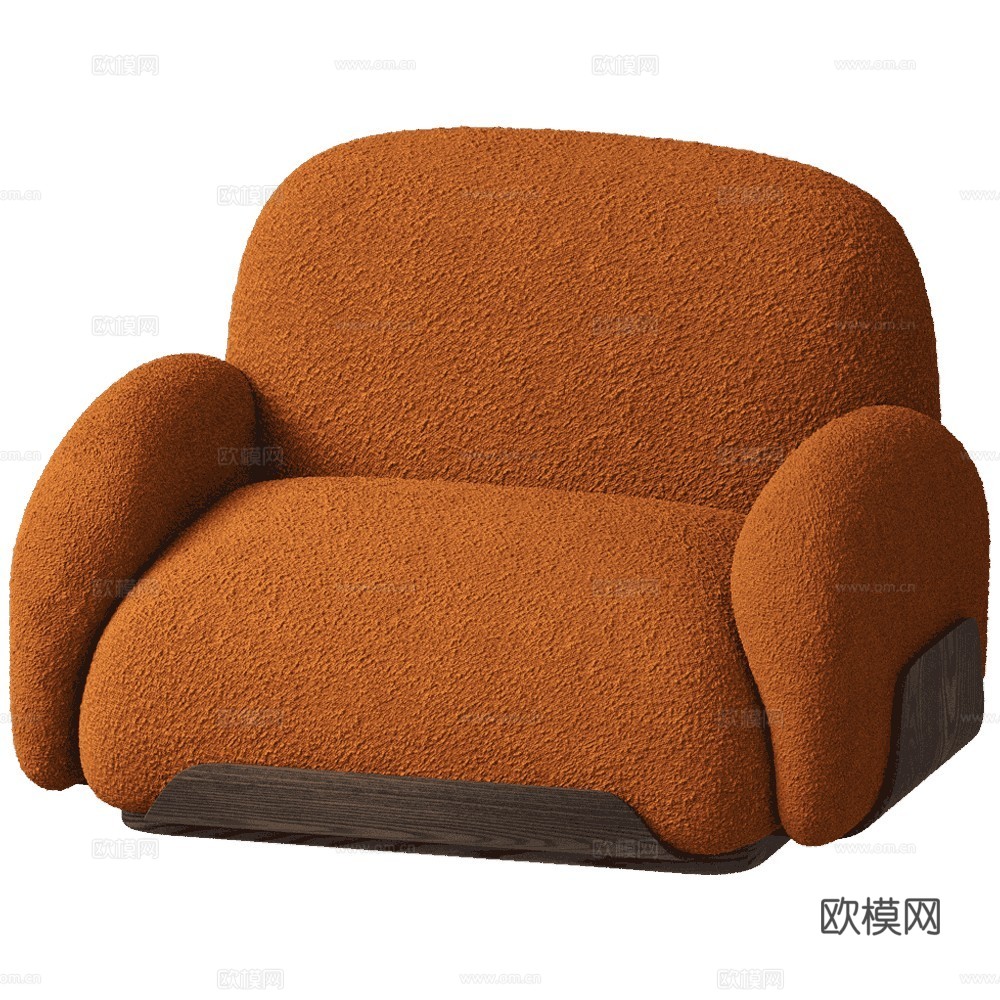 Carpanese 现代简约休闲椅 扶手椅 单人沙发 布艺休su模型