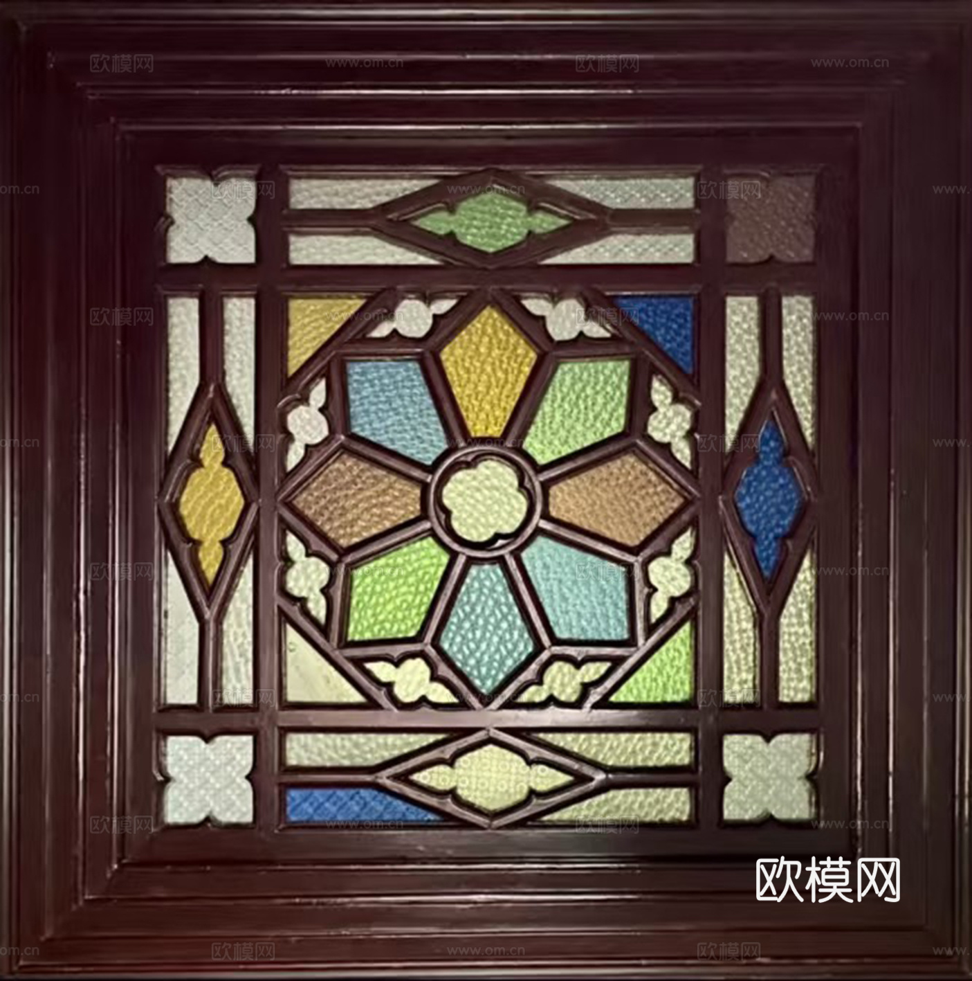 复古彩色花纹玻璃