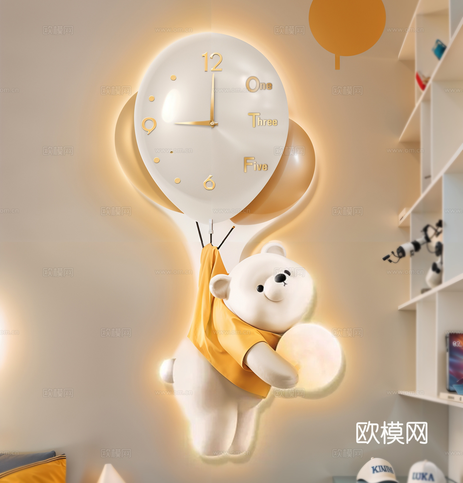 现代墙饰 挂件 挂钟su模型
