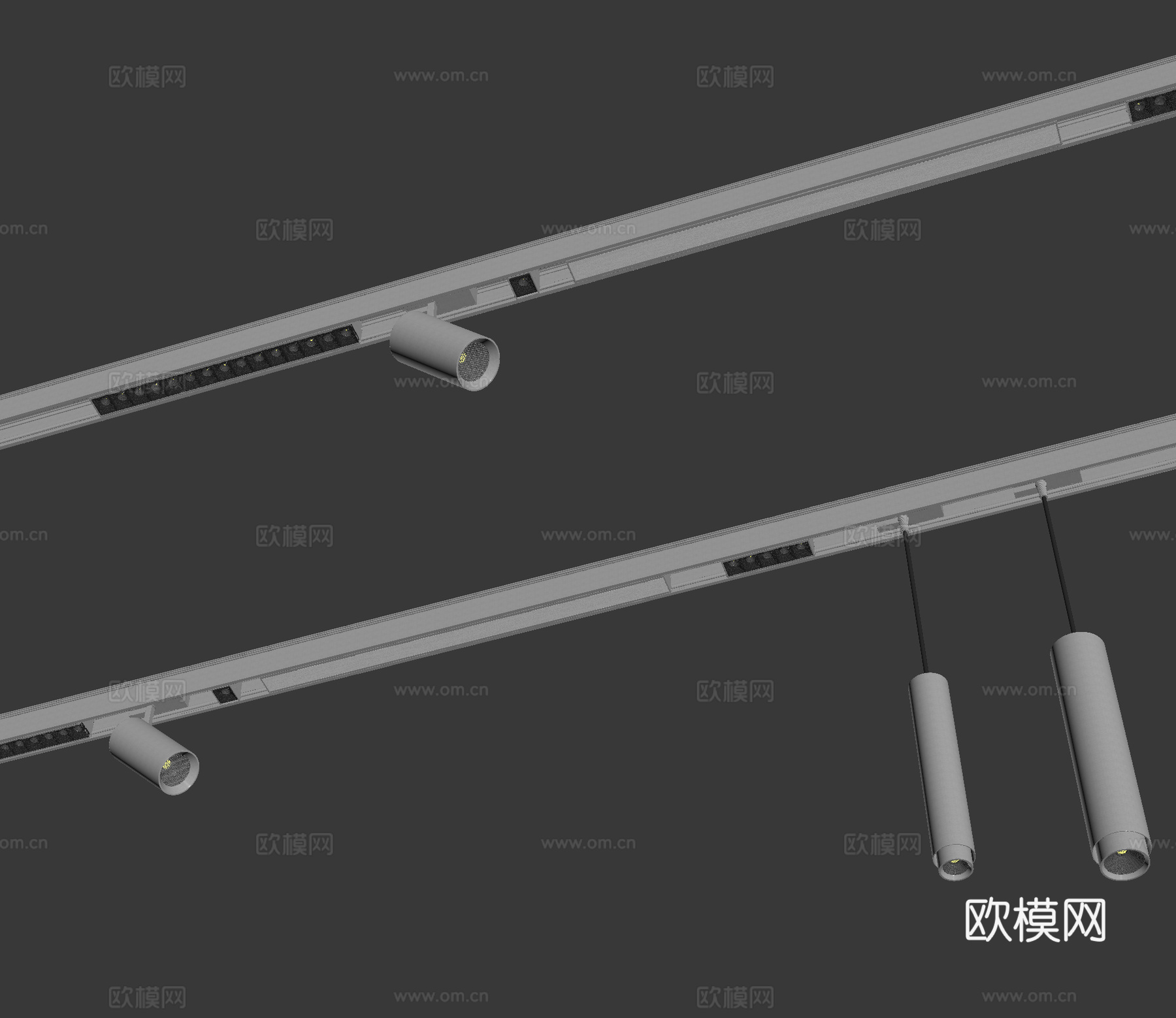 射灯 筒灯 轨道射灯su模型