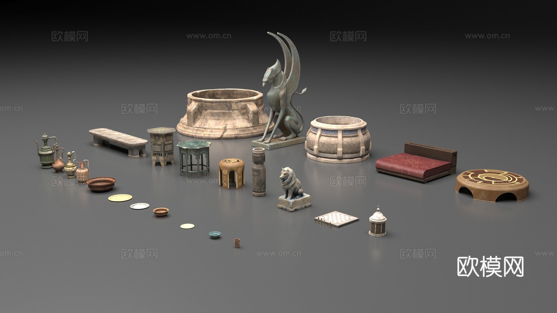 埃及风格家居装饰品3d模型