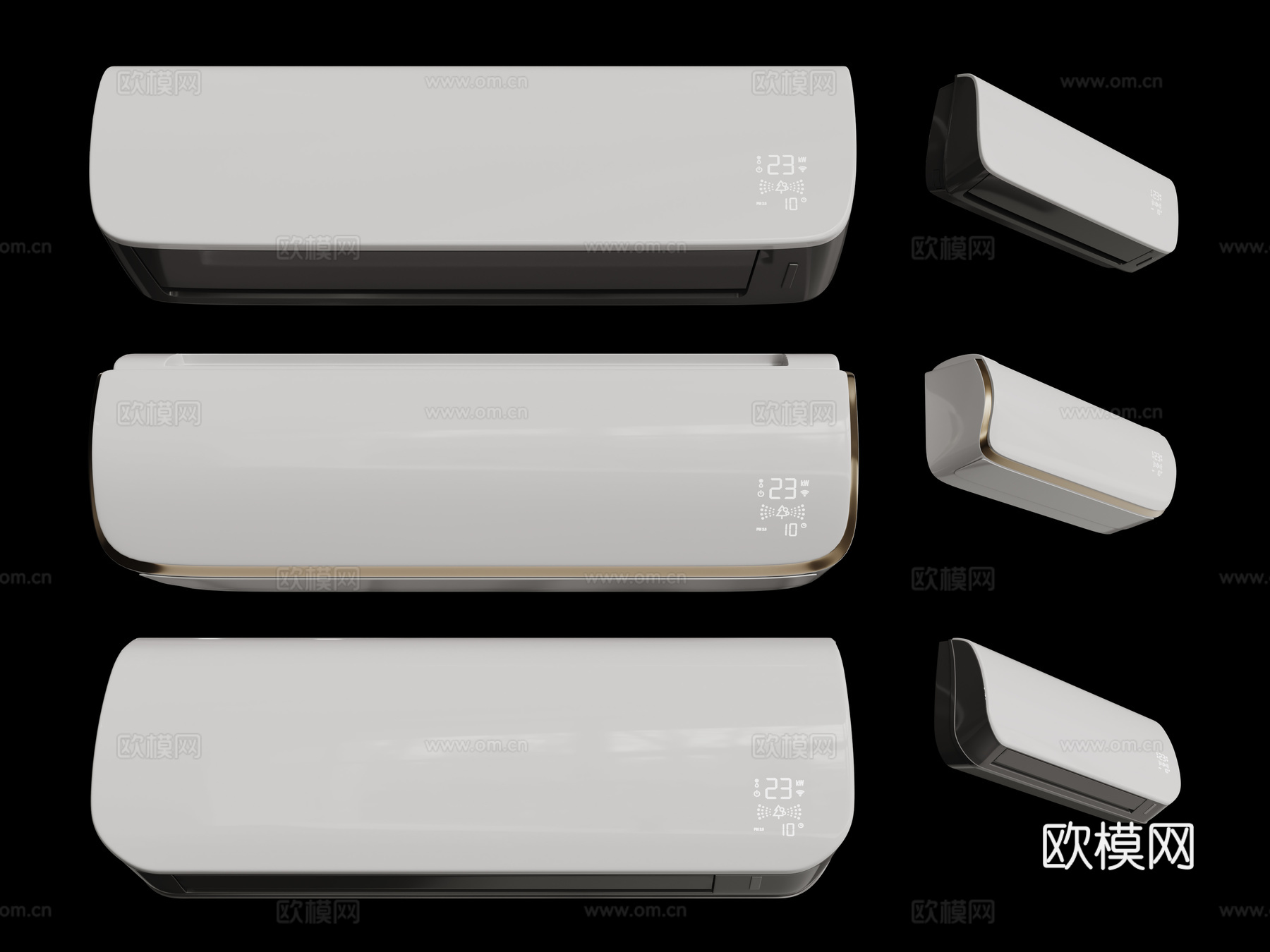 现代空调 挂壁空调 室内空调su模型