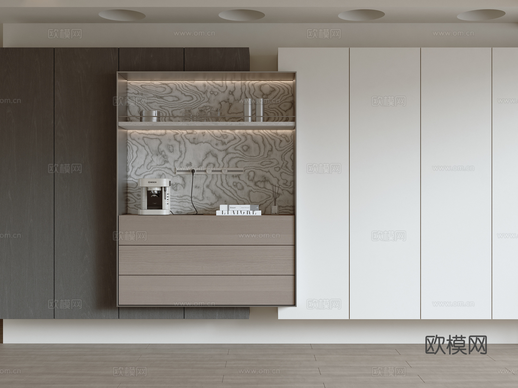 现代极简餐边柜su模型