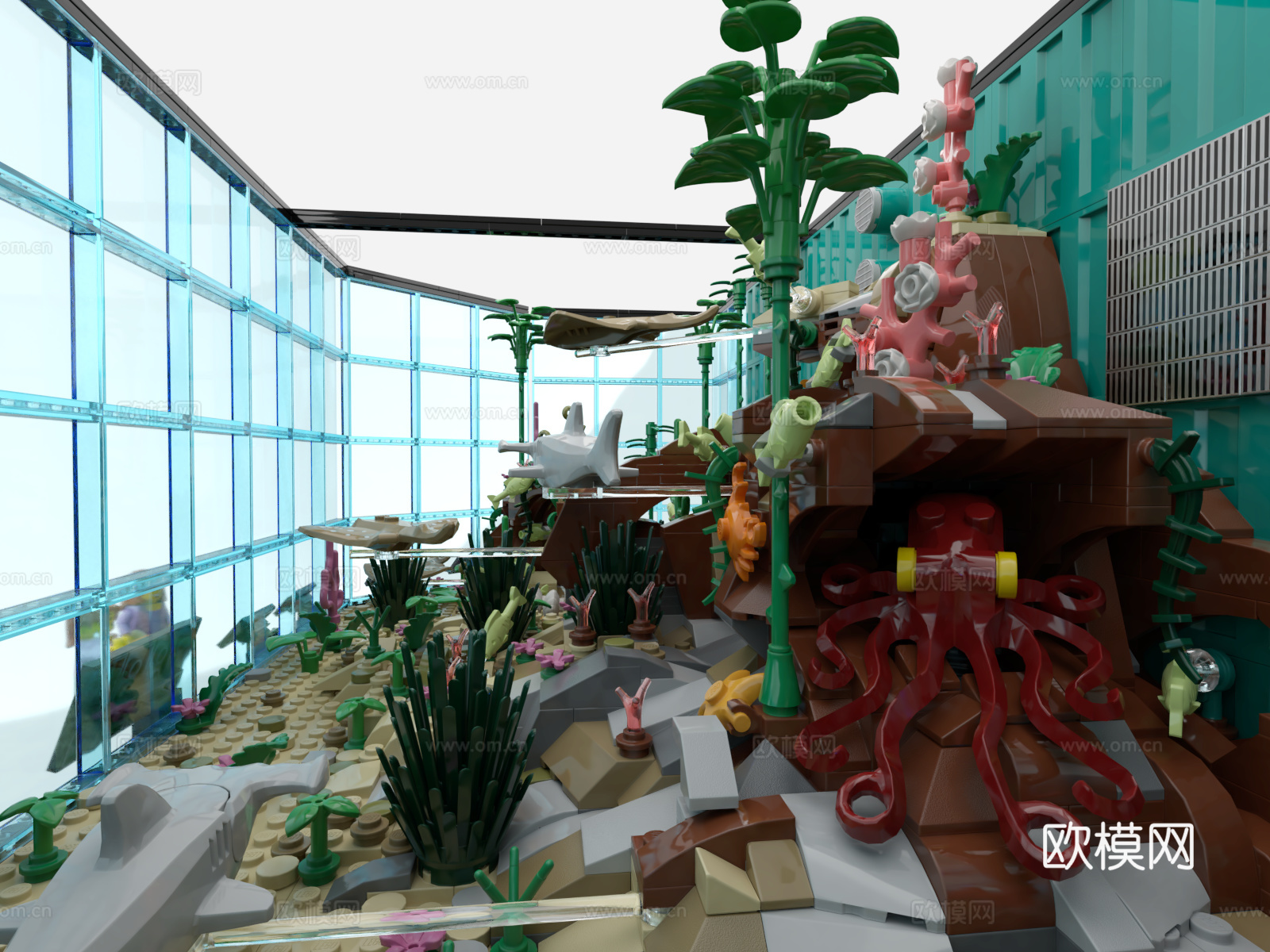 乐高 LEGO 玩具 积木 水族馆 海底世界3d模型