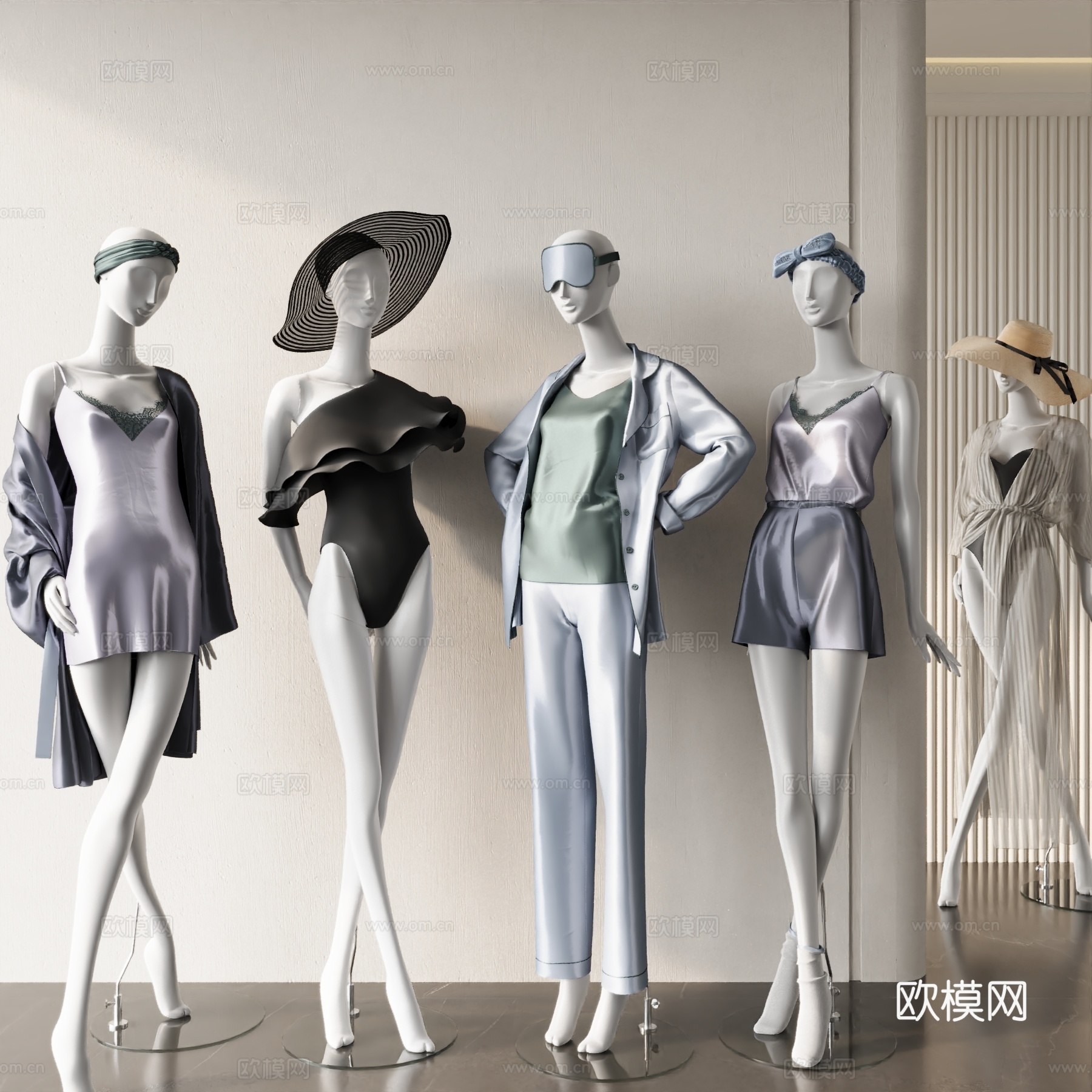 现代雕塑摆件 时装模特 衣装模特3d模型
