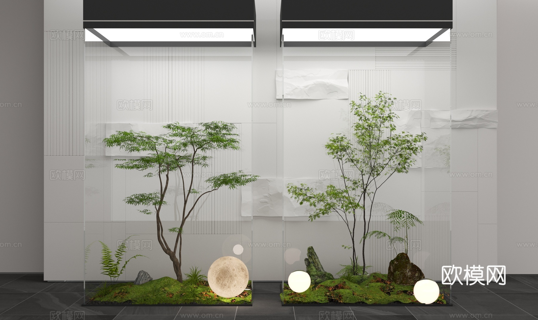 现代室内景观造景su模型