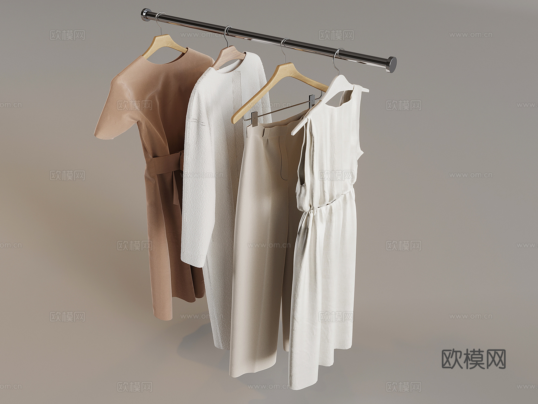 女装女裤连衣裙 服饰挂衣杆衣服撑su模型
