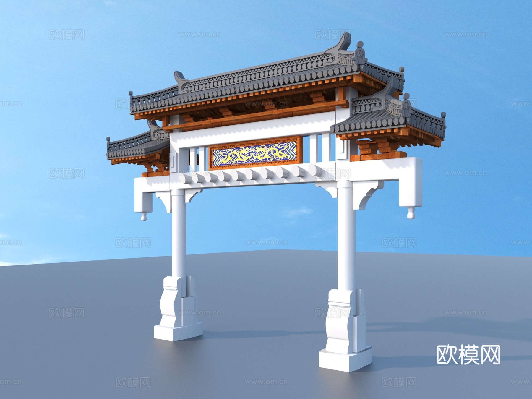 牌坊 古代牌坊 大门 入口3d模型
