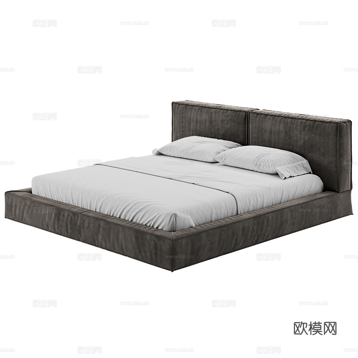 现代简约双人床 双人床 简约床 双人床3d模型