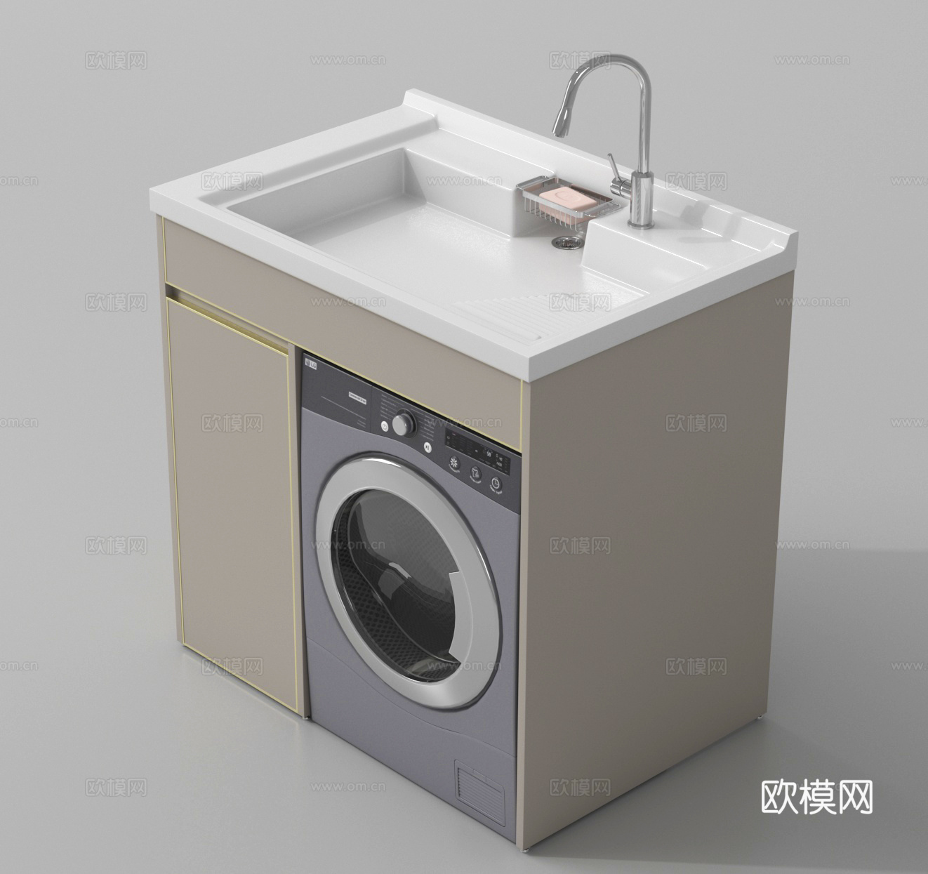 洗衣机柜 洗衣机su模型