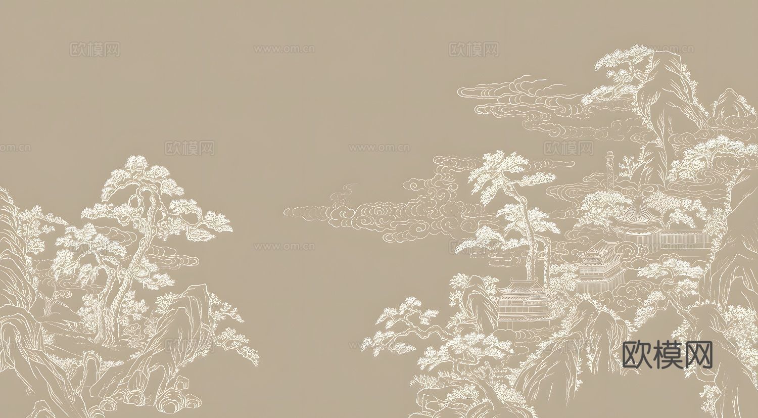 新中式背景墙壁纸