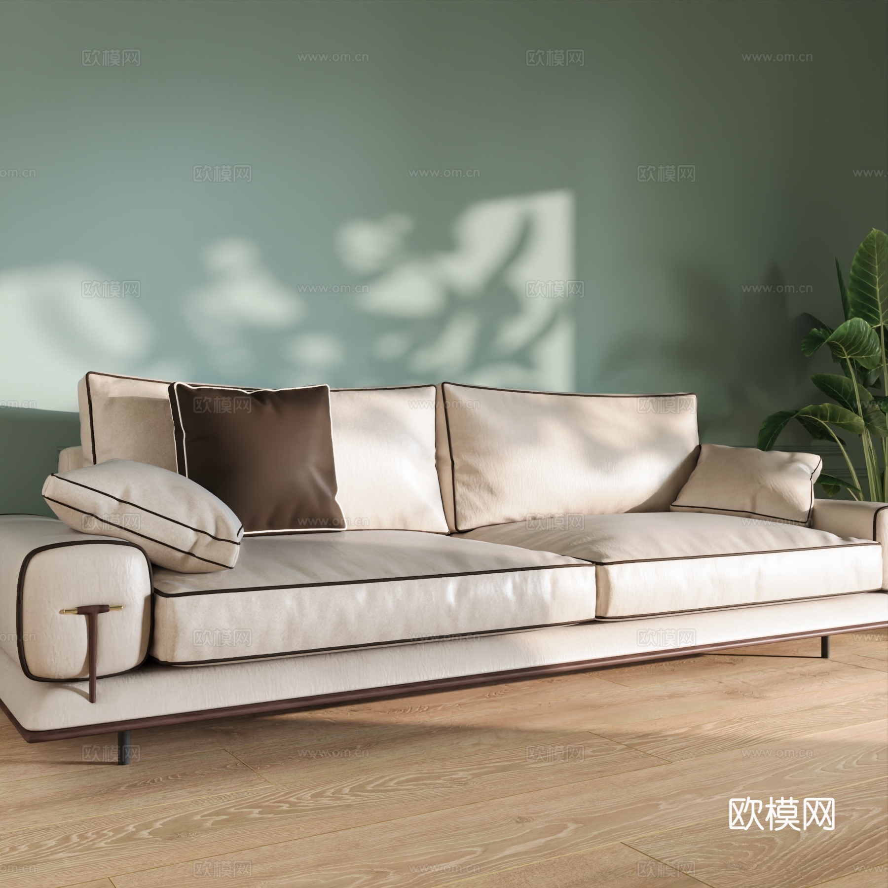 现代双人沙发 三人沙发su模型