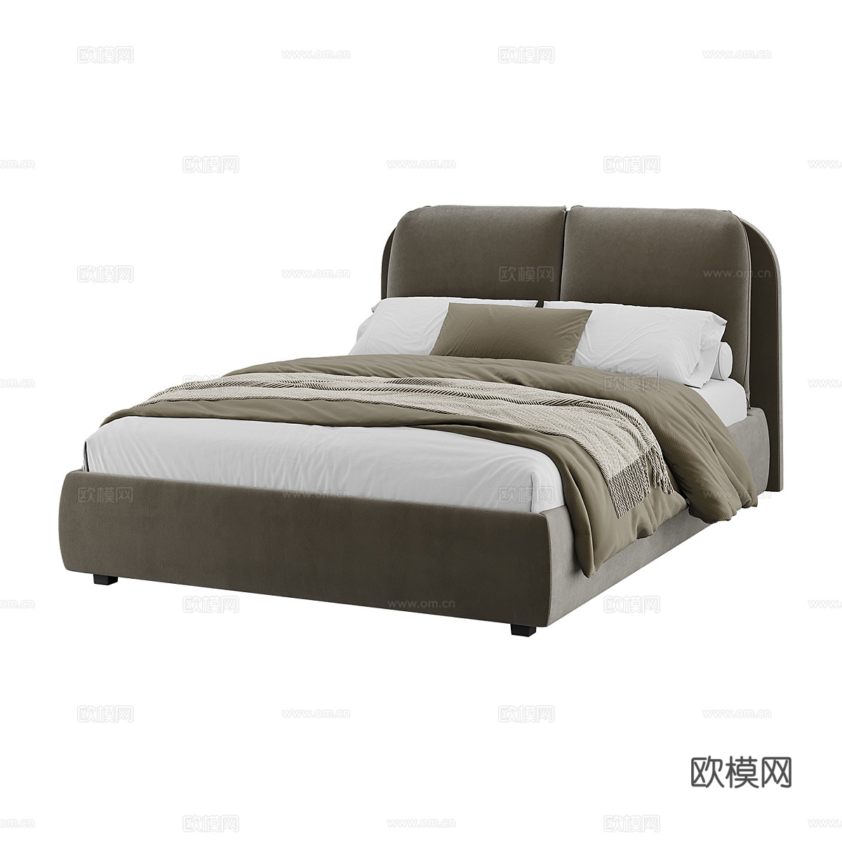 现代简约单人床 单人床 简约床3d模型