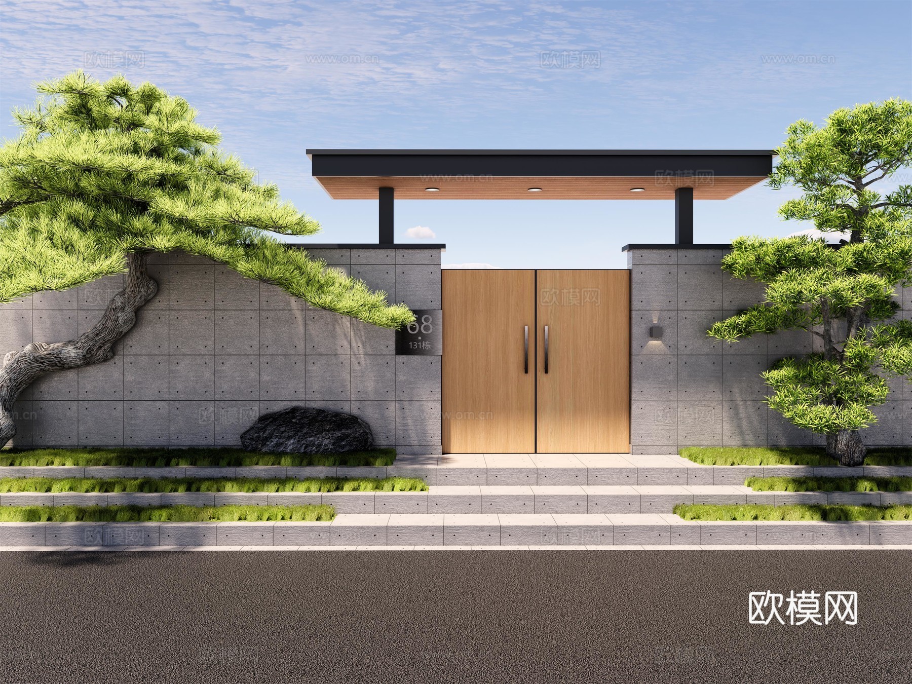 庭院门su模型