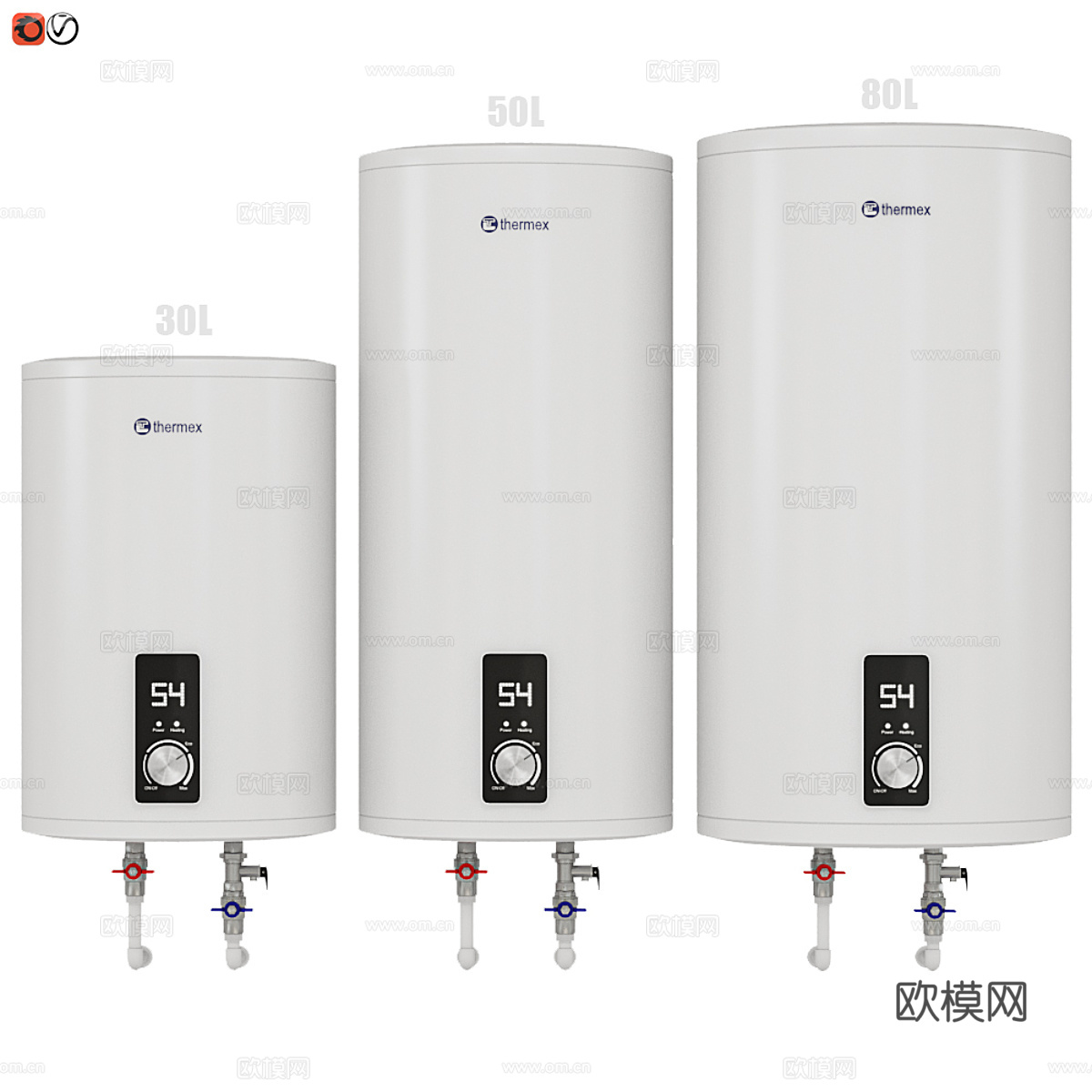 热水器组合 厨房热水器 卫生间热水器 家电 简约热水器3d模型