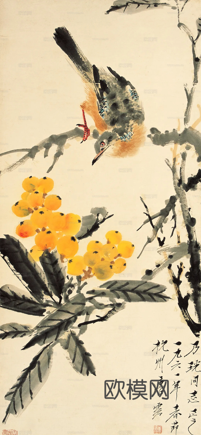 宋式新中式高清花鸟画挂画贴图
