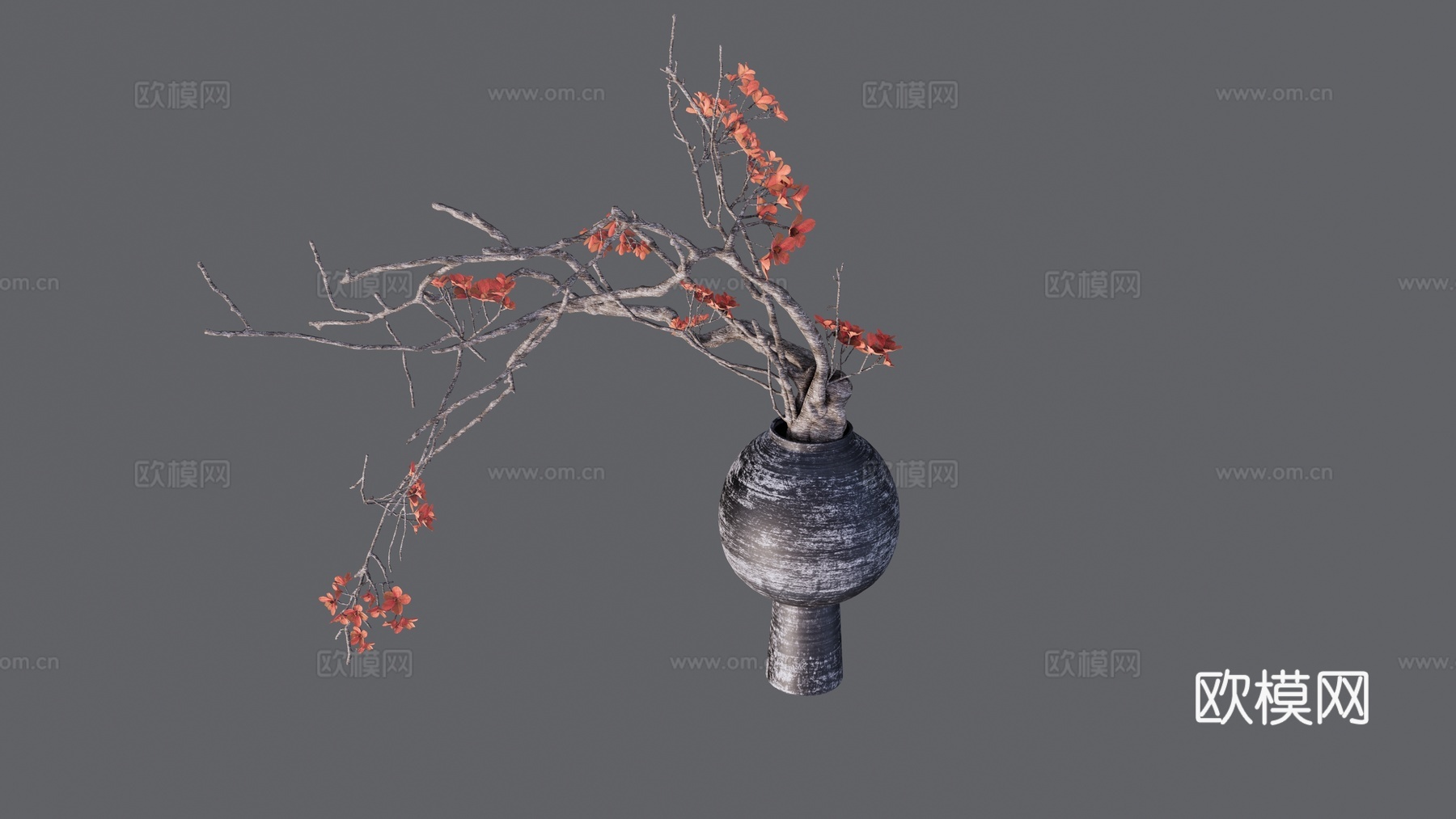 中古风花瓶装饰su模型