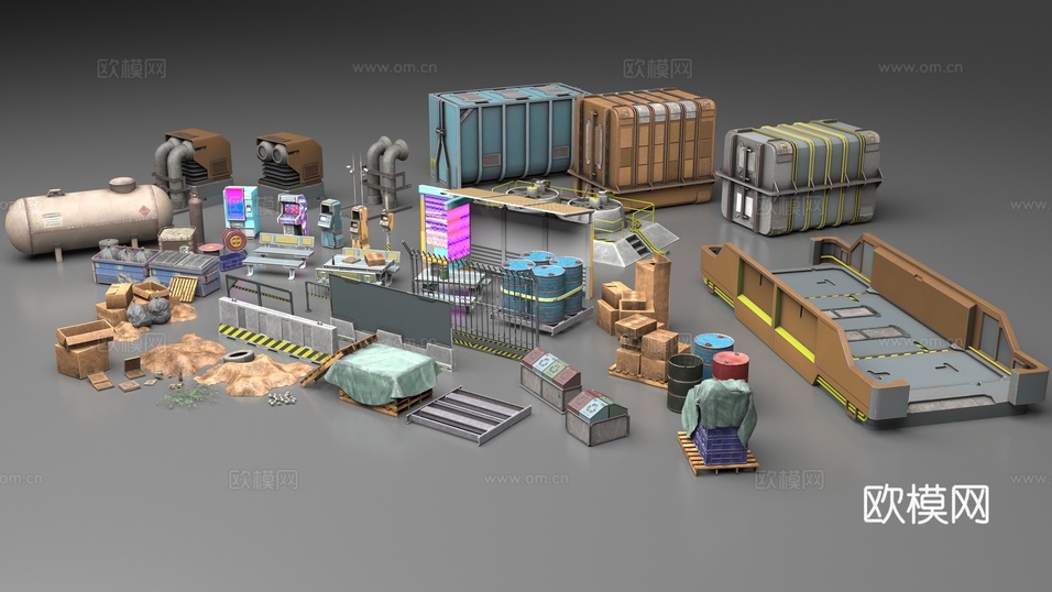 城市公共设施3d模型下载(渲染图1)