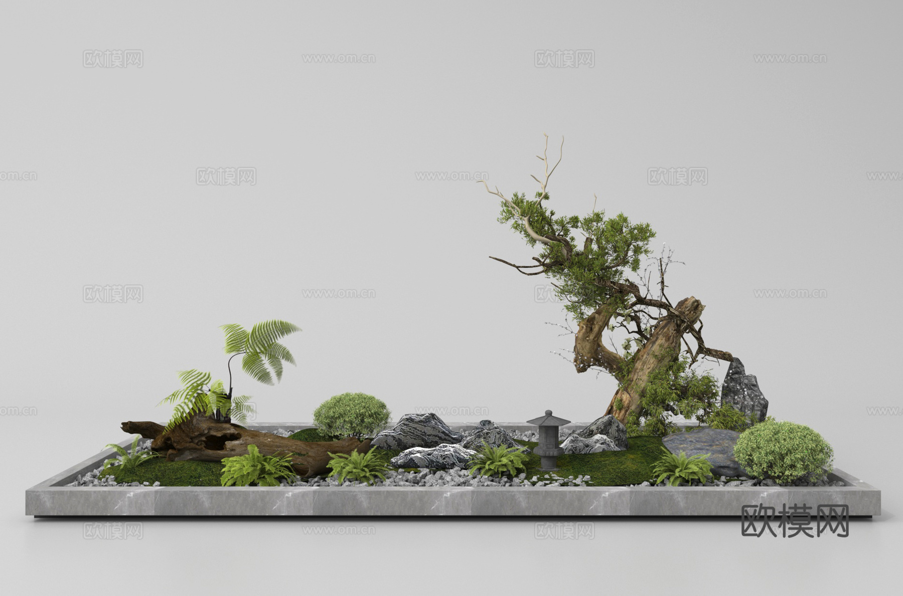 景观小品 植物造景 景观石su模型