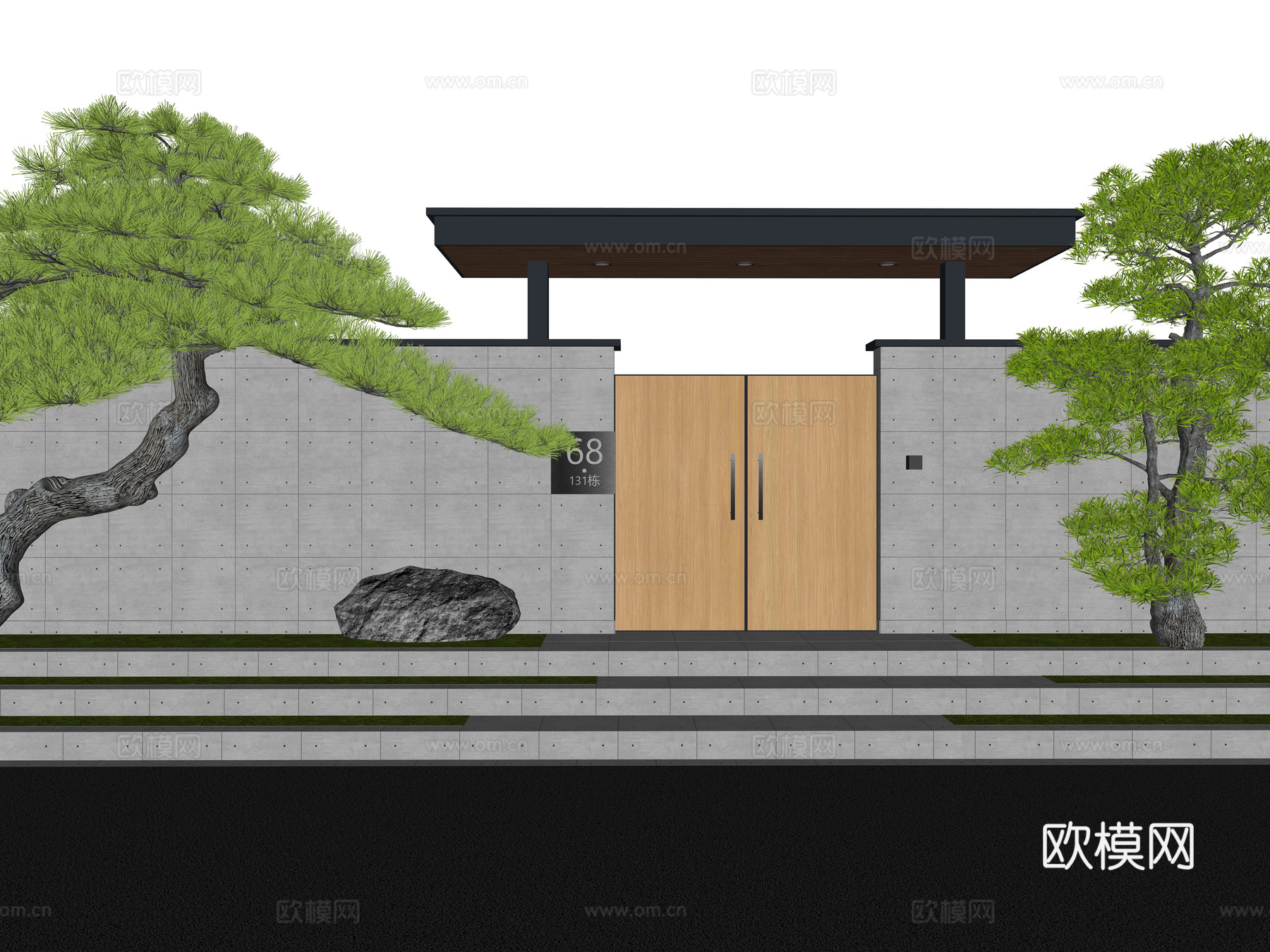 庭院门su模型