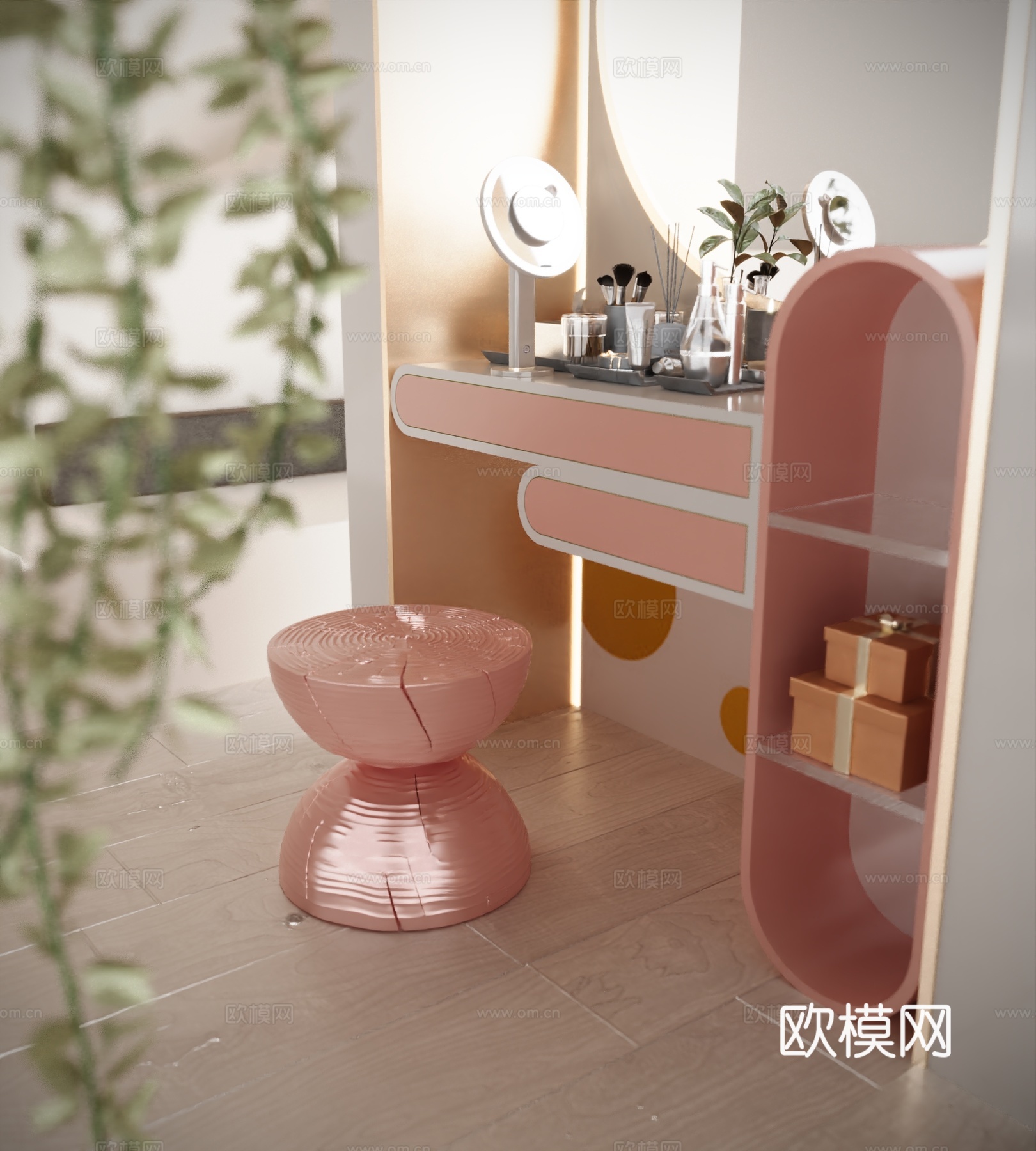 现代梳妆台 衣柜梳妆台 儿童梳妆台3d模型