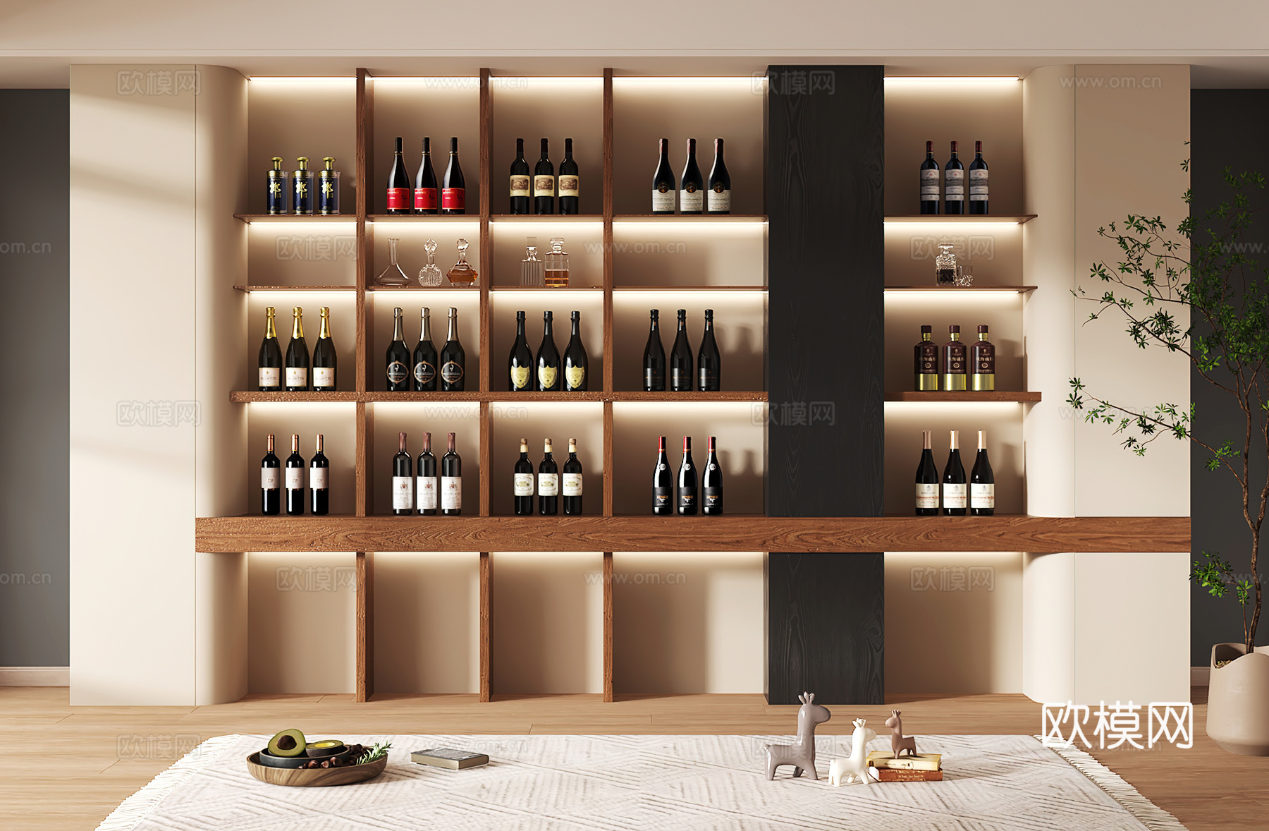 酒柜设计 酒柜 红酒柜 吧台酒柜 隔断酒柜3d模型下载