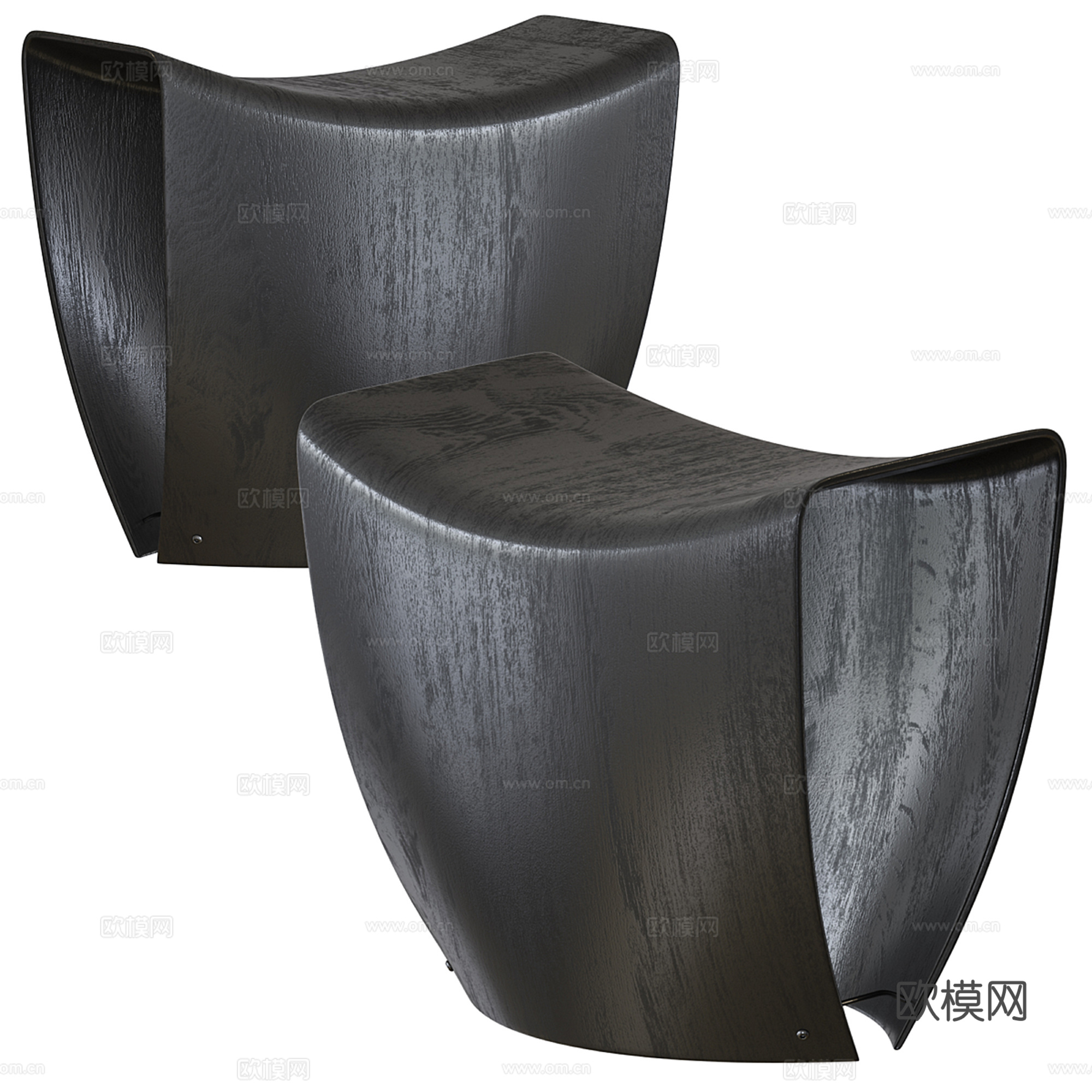 中古风沙发凳3d模型