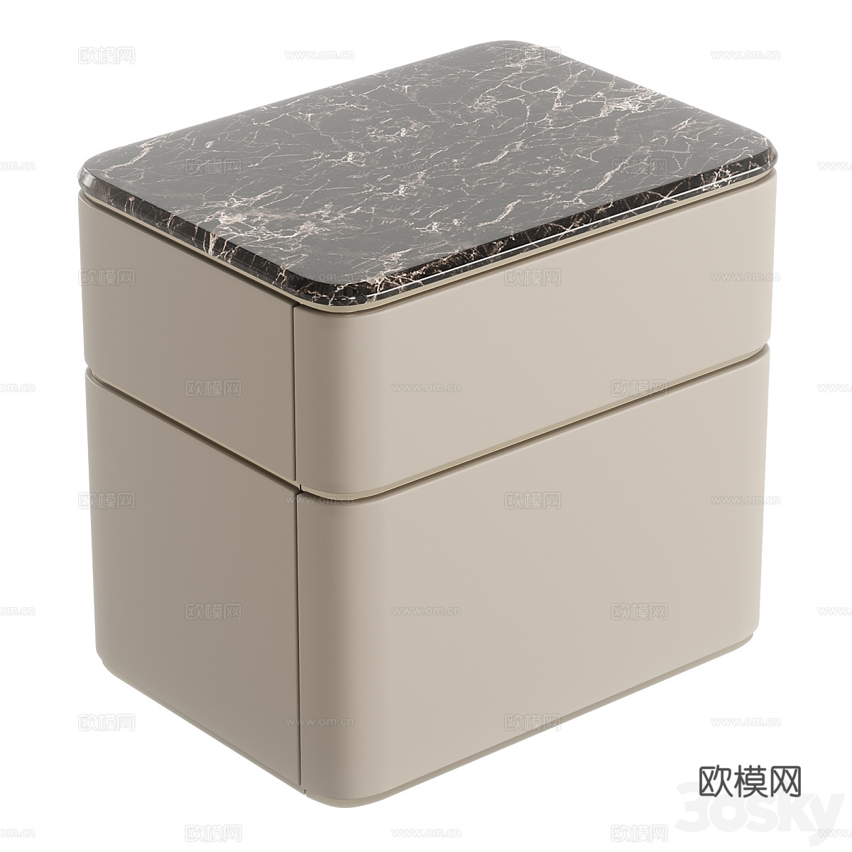 方形床头柜 床头边几 石材床头柜 大理石床头柜 简约床头柜免费3d模型