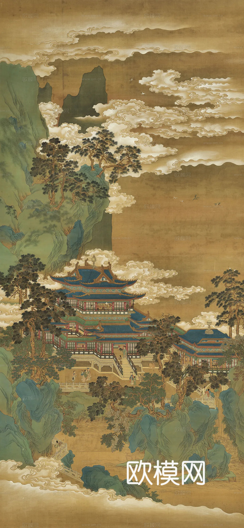 宋式新中式高清山水画挂画贴图