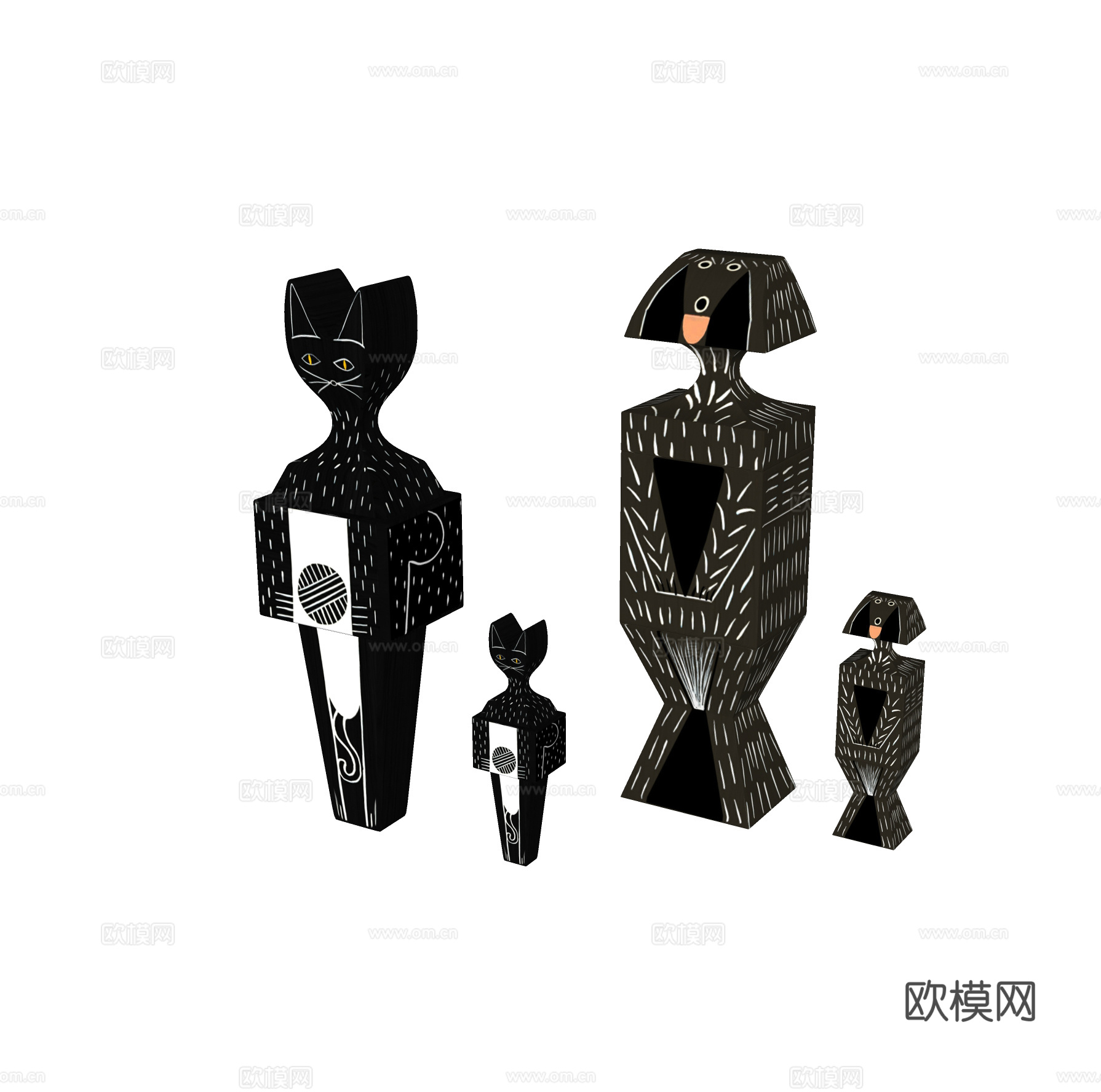 中风装饰品摆件su模型