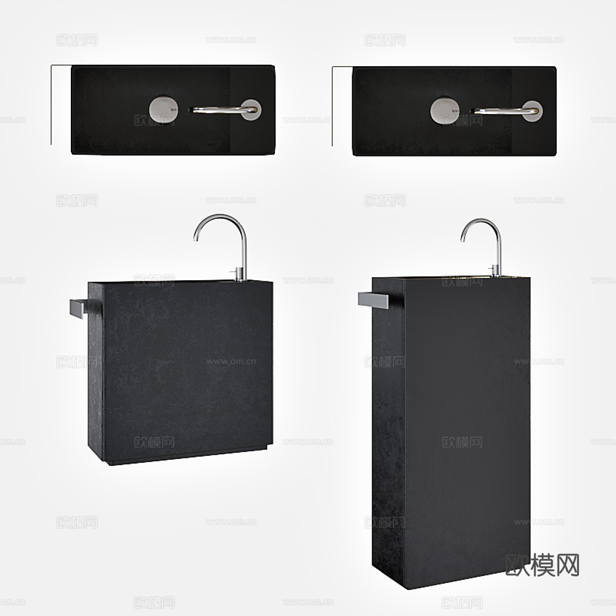 人造石单柱盆 人造石立柱盆 独立台盆 柱状台盆3d模型