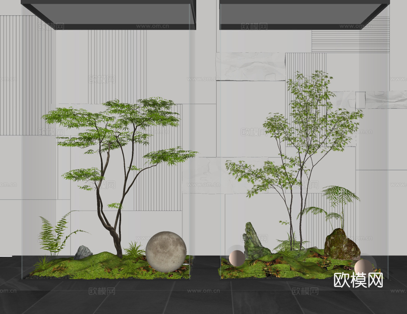 现代室内景观造景su模型