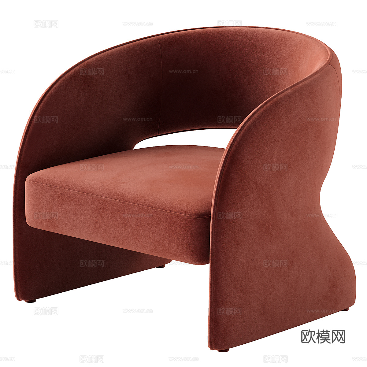 现代奶油风 Roz 休闲椅3d模型