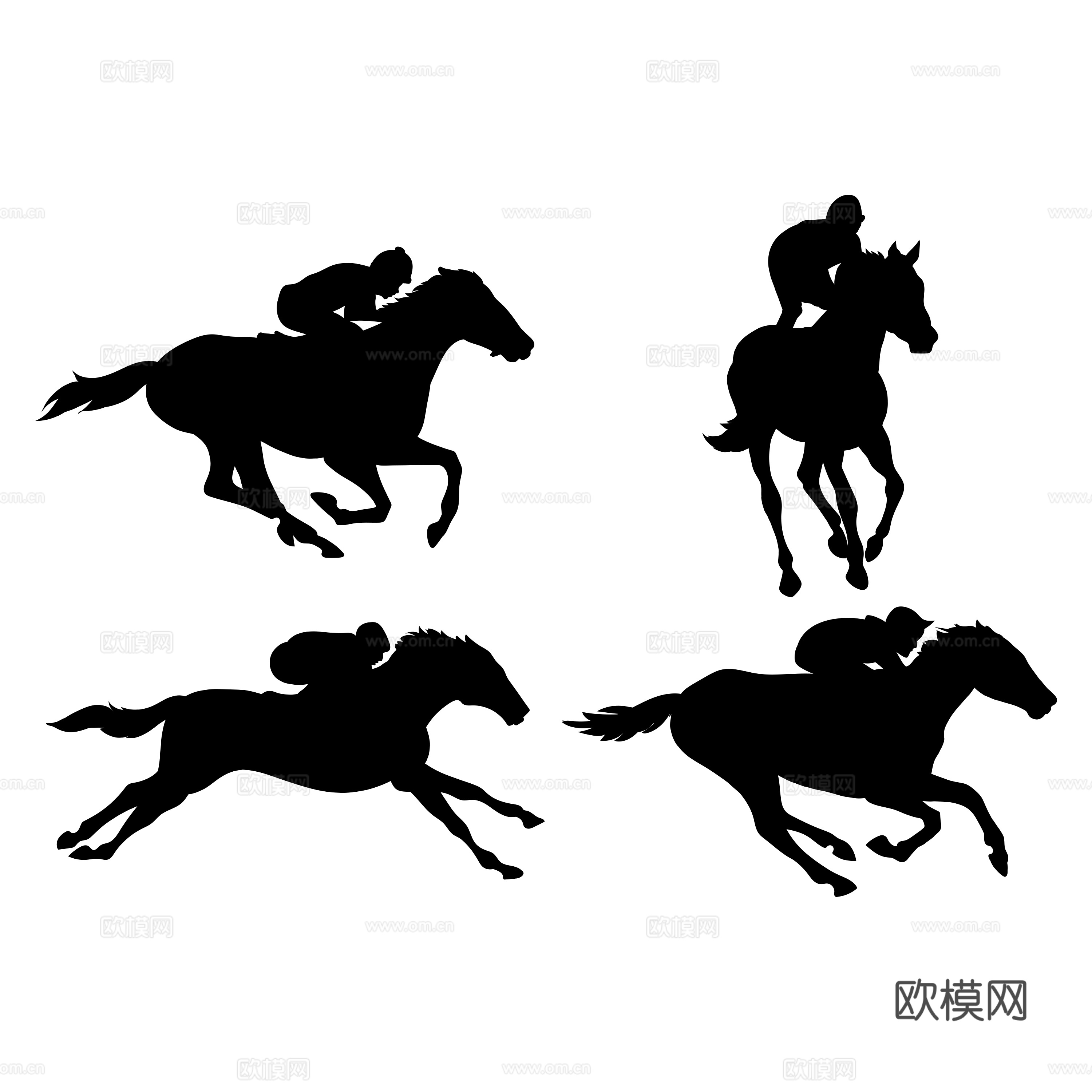 免抠马剪影 奔跑马 马术剪影 骑马  马场