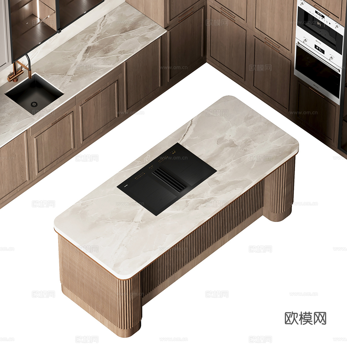 新中式轻奢橱柜3d模型