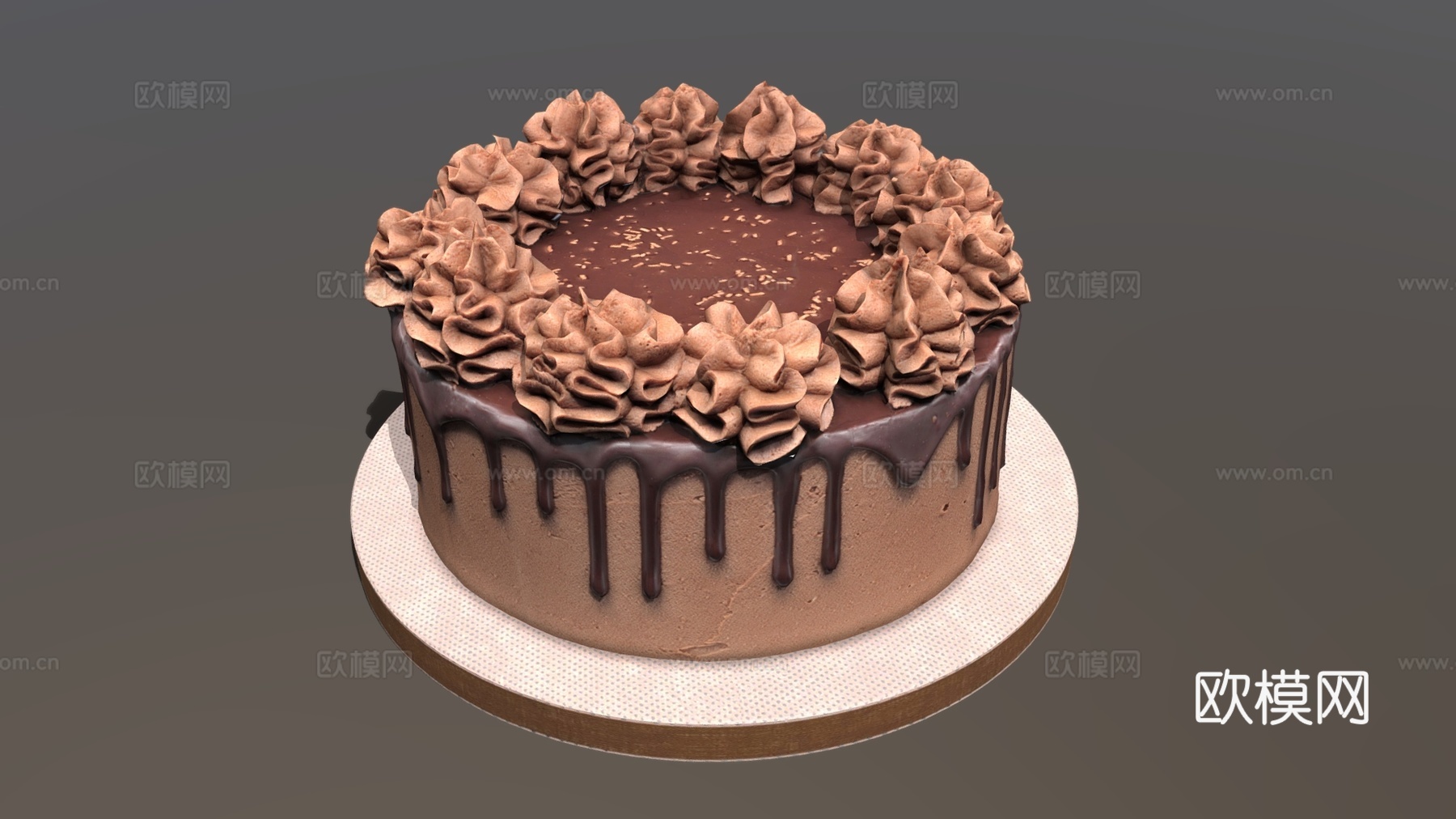 食物饮料 奶油蛋糕 生日蛋糕 巧克力蛋糕 创意蛋糕 食物3d模型