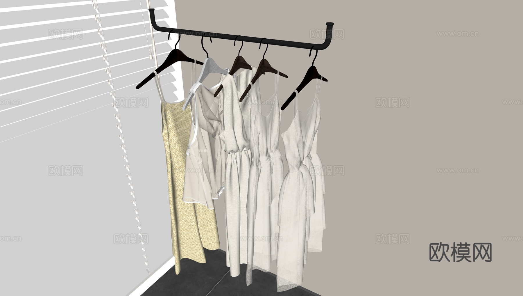 女装吊带裙连衣裙 女士裙子衣服服饰su模型