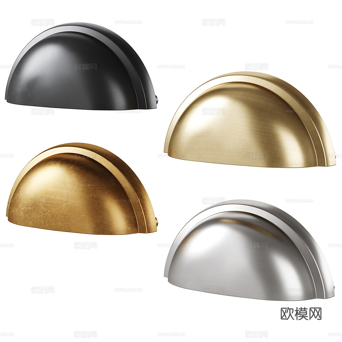 新中式轻奢门把手 家具拉手3d模型
