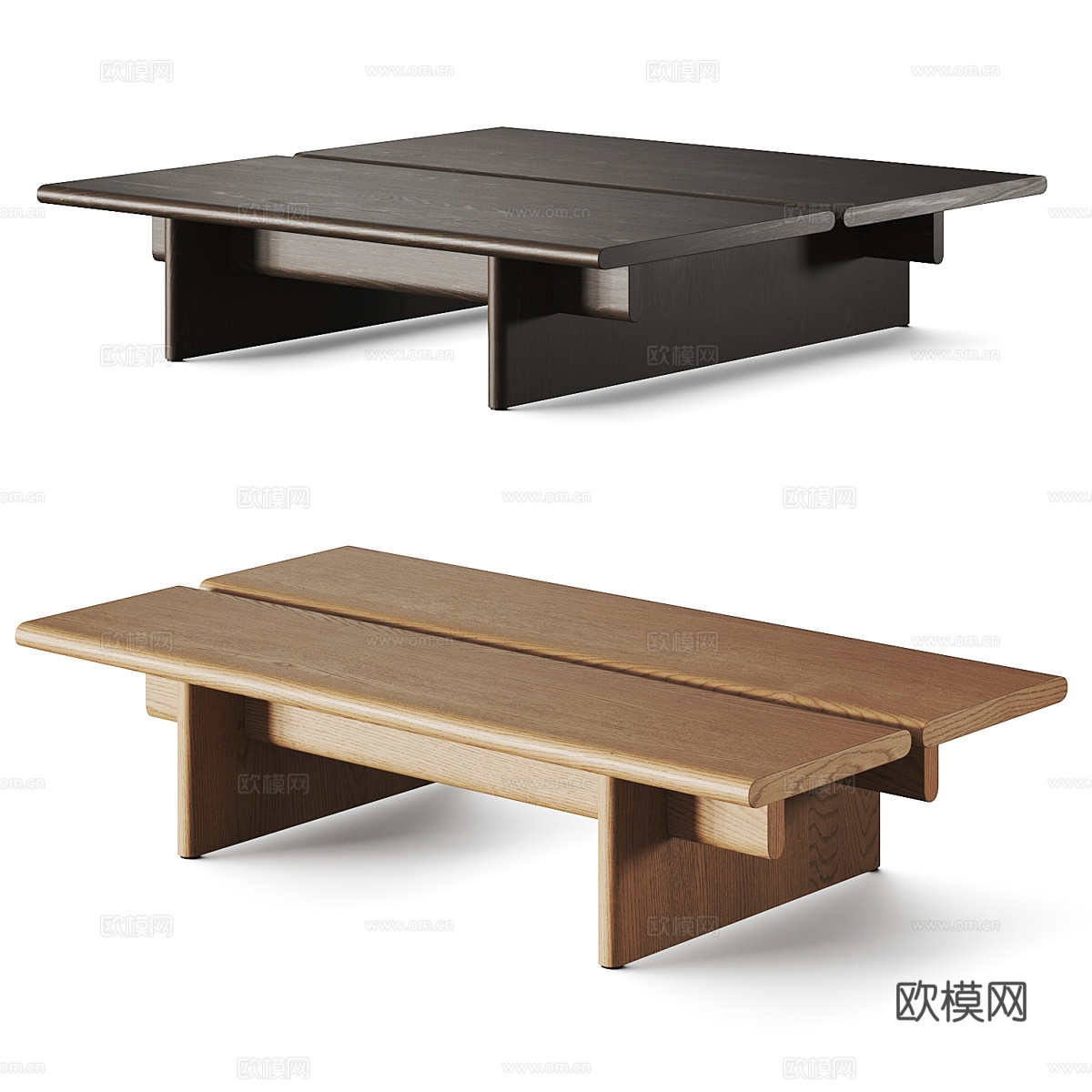 新中式实木茶几3d模型